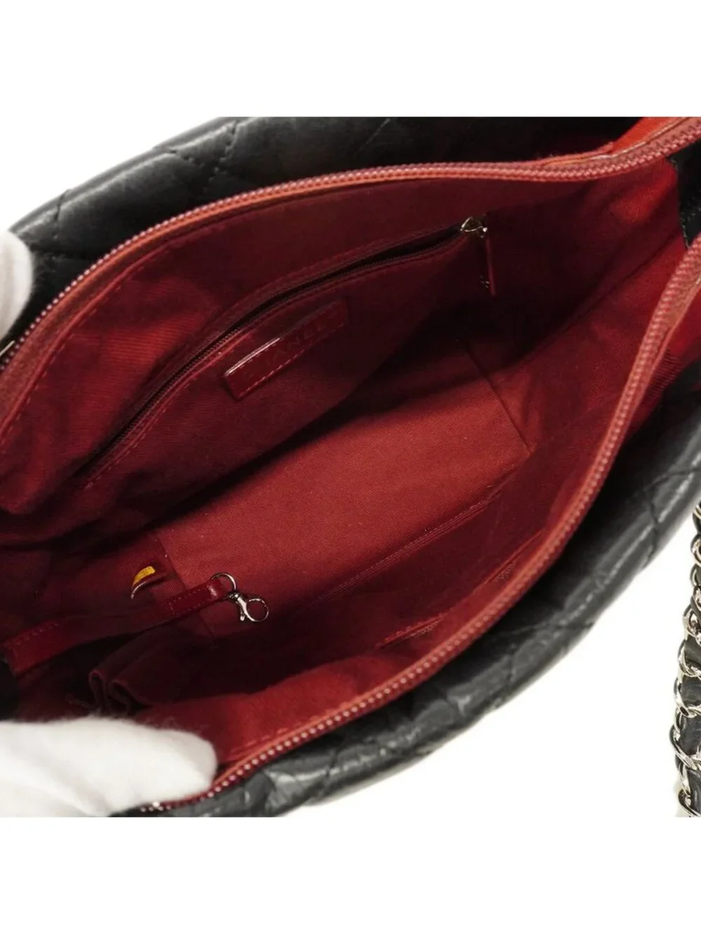 Chanel Chain Tote Bag Cambon Calfskin Black Silver